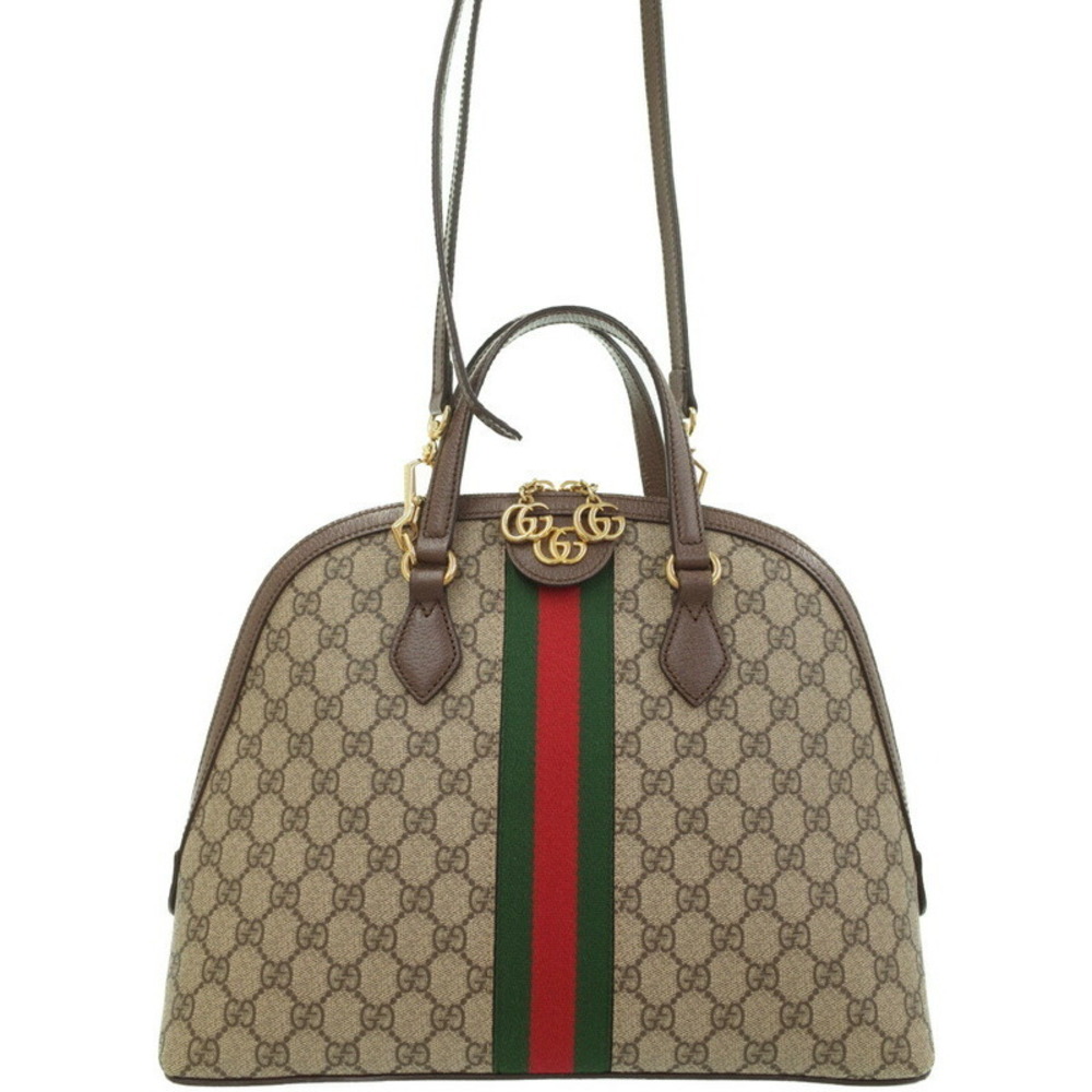 Gucci Ophidia top handle bag beige ebony GG Supreme brown leather Web